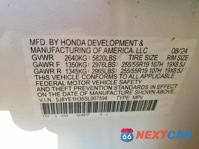 Zdjęcie 13 z 13 samochodu: 2025 ACURA MDX VIN:5J8YE1H36SL007594 - miniatura