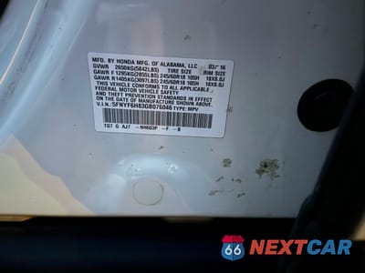 Zdjęcie 11 z 11 samochodu: 2016 HONDA PILOT EXL VIN:5FNYF6H83GB076046 - miniatura