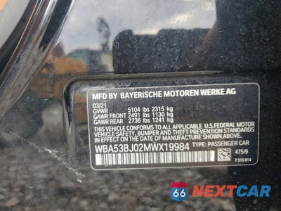Zdjęcie 13 z 13 samochodu: 2021 BMW 540 I VIN:WBA53BJ02MWX19984 - miniatura