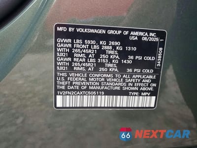 Zdjęcie 13 z 13 samochodu: 2026 VOLKSWAGEN ATLAS SEL PREMIUM R-LINE VIN:1V2FN2CAXTC505119 - miniatura