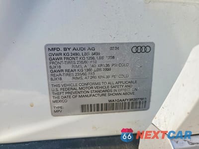 Zdjęcie 13 z 13 samochodu: 2024 AUDI Q5 PREMIUM 45 VIN:WA1GAAFY3R2077911 - miniatura