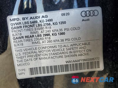 Zdjęcie 13 z 13 samochodu: 2021 AUDI Q5 PREMIUM VIN:WA1AAAFY9M2005772 - miniatura