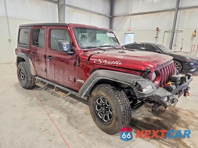 Czwarte zdjęcie samochodu z boku: 2021 JEEP WRANGLER UNLIMITED SPORT VIN:1C4HJXDN7MW576332 - miniatura