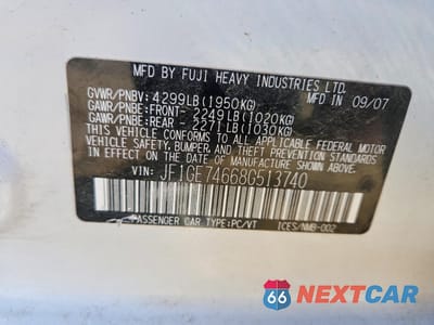 Zdjęcie 12 z 12 samochodu: 2008 SUBARU IMPREZA WRX VIN:JF1GE74668G513740 - miniatura