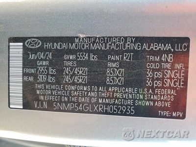 Zdjęcie 13 z 13 samochodu: 2024 HYUNDAI SANTA FE CALLIGRAPHY VIN:5NMP54GLXRH052935 - miniatura