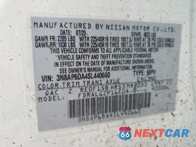 Zdjęcie 13 z 13 samochodu: 2025 NISSAN KICKS SR VIN:3N8AP6DA4SL440660 - miniatura
