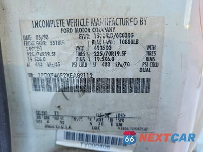 Zdjęcie 13 z 13 samochodu: 1999 FORD F450 SUPER DUTY VIN:1FDXF46F2XEA89112 - miniatura