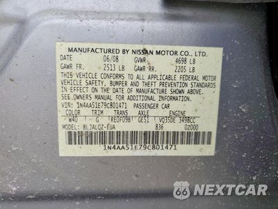 Zdjęcie 13 z 13 samochodu: 2009 NISSAN MAXIMA S VIN:1N4AA51E79C801471 - miniatura