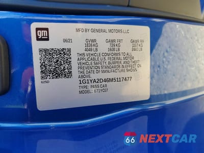 Zdjęcie 12 z 12 samochodu: 2021 CHEVROLET CORVETTE STINGRAY 1LT VIN:1G1YA2D46M5117477 - miniatura