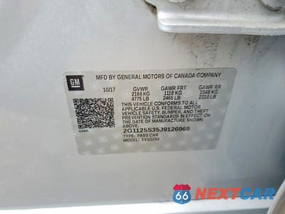 Zdjęcie 12 z 12 samochodu: 2018 CHEVROLET IMPALA PREMIER VIN:2G1125S35J9126969 - miniatura