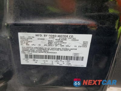 Zdjęcie 12 z 12 samochodu: 2007 FORD F150 SUPERCREW VIN:1FTRW12597FA05323 - miniatura