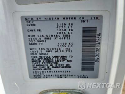 Zdjęcie 12 z 12 samochodu: 2019 NISSAN NV200 2.5S VIN:3N6CM0KN5KK693246 - miniatura