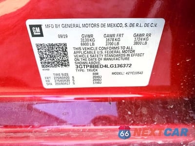 Zdjęcie 12 z 12 samochodu: 2020 GMC SIERRA C1500 SLE VIN:3GTP8BED4LG136372 - miniatura