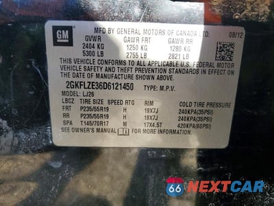 Zdjęcie 13 z 13 samochodu: 2013 GMC TERRAIN DENALI VIN:2GKFLZE36D6121450 - miniatura
