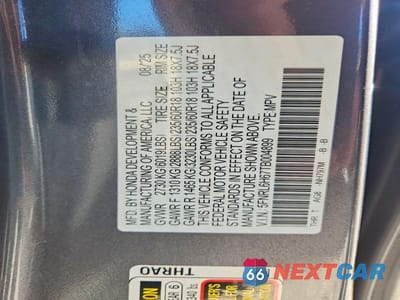 Zdjęcie 13 z 13 samochodu: 2026 HONDA ODYSSEY EXL VIN:5FNRL6H67TB004899 - miniatura
