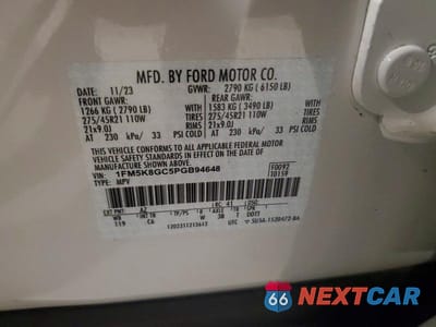 Zdjęcie 13 z 13 samochodu: 2023 FORD EXPLORER ST VIN:1FM5K8GC5PGB94648 - miniatura
