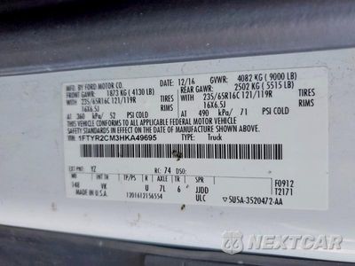 Zdjęcie 13 z 13 samochodu: 2017 FORD TRANSIT 250 DELIVERY VAN VIN:1FTYR2CM3HKA49695 - miniatura