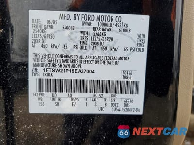 Zdjęcie 12 z 12 samochodu: 2006 FORD F250 SUPER DUTY VIN:1FTSW21P16EA37004 - miniatura