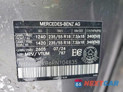 Zdjęcie 12 z 12 samochodu: 2024 MERCEDES-BENZ EQB 300 4MATIC VIN:W1N9M0KB6RN104835 - miniatura