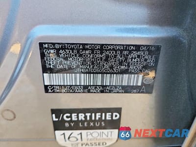 Zdjęcie 13 z 13 samochodu: 2016 LEXUS IS 200T VIN:JTHBA1D26G5026301 - miniatura