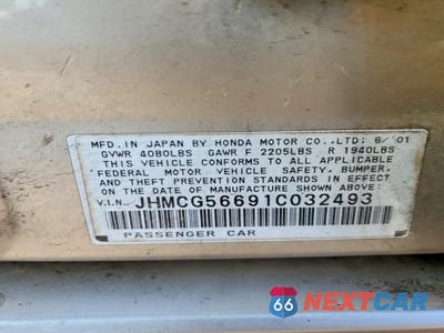 Zdjęcie 13 z 13 samochodu: 2001 HONDA ACCORD EX VIN:JHMCG56691C032493 - miniatura