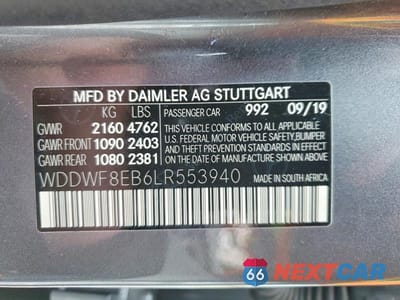 Zdjęcie 12 z 12 samochodu: 2020 MERCEDES-BENZ C 300 4MATIC VIN:WDDWF8EB6LR553940 - miniatura