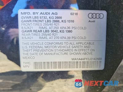 Zdjęcie 14 z 14 samochodu: 2018 AUDI SQ5 PREMIUM PLUS VIN:WA1A4AFY2J2142569 - miniatura