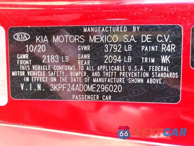 Zdjęcie 13 z 13 samochodu: 2021 KIA FORTE FE VIN:3KPF24AD0ME296020 - miniatura
