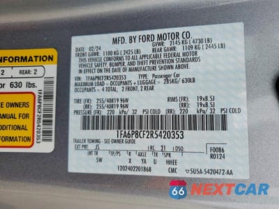 Zdjęcie 13 z 13 samochodu: 2024 FORD MUSTANG GT VIN:1FA6P8CF2R5420353 - miniatura