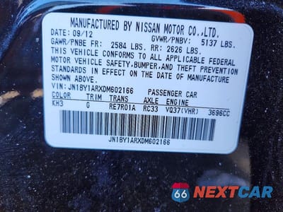 Zdjęcie 12 z 12 samochodu: 2013 INFINITI M37 X VIN:JN1BY1ARXDM602166 - miniatura