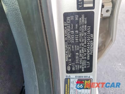 Zdjęcie 12 z 12 samochodu: 2012 KIA RIO LX VIN:KNADM5A34C6013652 - miniatura