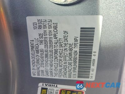 Zdjęcie 13 z 13 samochodu: 2024 HONDA ODYSSEY ELITE VIN:5FNRL6H98RB014294 - miniatura