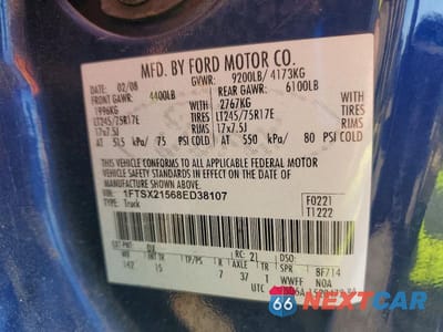 Zdjęcie 12 z 12 samochodu: 2008 FORD F250 SUPER DUTY VIN:1FTSX21568ED38107 - miniatura