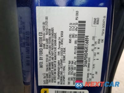 Zdjęcie 12 z 12 samochodu: 2016 FORD FUSION SE VIN:3FA6P0HD4GR156894 - miniatura