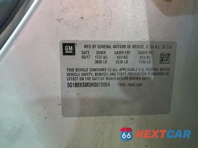 Zdjęcie 13 z 13 samochodu: 2017 CHEVROLET CRUZE LT VIN:3G1BE6SM3HS613854 - miniatura