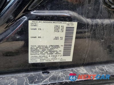 Zdjęcie 13 z 13 samochodu: 2020 NISSAN ALTIMA SL VIN:1N4BL4EV8LC136672 - miniatura
