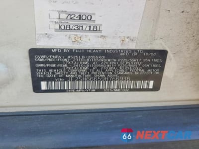 Zdjęcie 13 z 13 samochodu: 2009 SUBARU FORESTER 2.5XT LIMITED VIN:JF2SH66659H766936 - miniatura