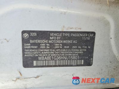 Zdjęcie 12 z 12 samochodu: 2017 BMW 320 I VIN:WBA8E1G36HNU15801 - miniatura