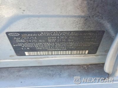 Zdjęcie 12 z 12 samochodu: 2014 HYUNDAI SONATA GLS VIN:5NPEB4AC5EH927540 - miniatura