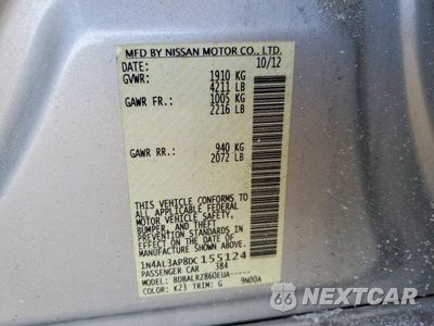 Zdjęcie 12 z 12 samochodu: 2013 NISSAN ALTIMA 2.5 VIN:1N4AL3AP8DC155124 - miniatura