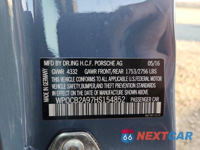 Zdjęcie 13 z 13 samochodu: 2017 PORSCHE 911 CARRERA S VIN:WP0CB2A97HS154852 - miniatura