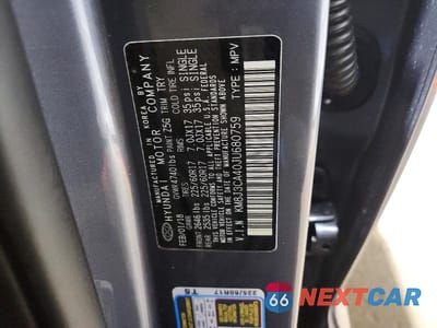 Zdjęcie 12 z 12 samochodu: 2018 HYUNDAI TUCSON SEL VIN:KM8J3CA40JU680759 - miniatura