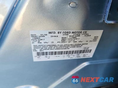 Zdjęcie 12 z 12 samochodu: 2008 FORD EDGE SE VIN:2FMDK36C28BA94838 - miniatura
