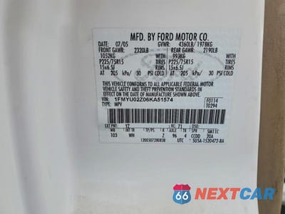 Zdjęcie 13 z 13 samochodu: 2006 FORD ESCAPE XLS VIN:1FMYU02Z06KA51574 - miniatura