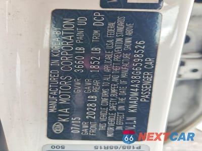 Zdjęcie 12 z 12 samochodu: 2016 KIA RIO LX VIN:KNADM4A38G6598526 - miniatura