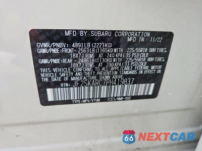 Zdjęcie 14 z 14 samochodu: 2023 SUBARU FORESTER TOURING VIN:JF2SKARC7PH419837 - miniatura