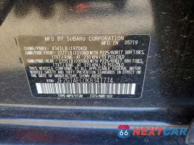 Zdjęcie 12 z 12 samochodu: 2019 SUBARU CROSSTREK PREMIUM VIN:JF2GTAEC0K8341774 - miniatura
