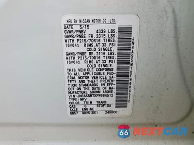 Zdjęcie 14 z 14 samochodu: 2015 NISSAN ROGUE SELECT S VIN:JN8AS5MTXFW664512 - miniatura