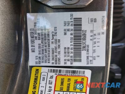 Zdjęcie 12 z 12 samochodu: 2019 LINCOLN MKZ RESERVE II VIN:3LN6L5FC1KR608432 - miniatura
