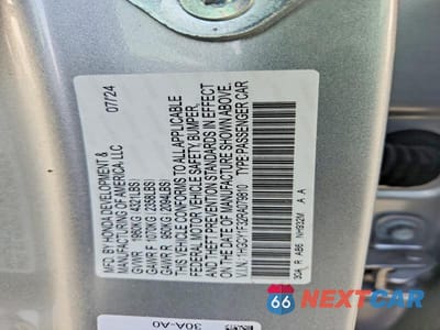 Zdjęcie 12 z 12 samochodu: 2024 HONDA ACCORD EX VIN:1HGCY1F32RA079810 - miniatura